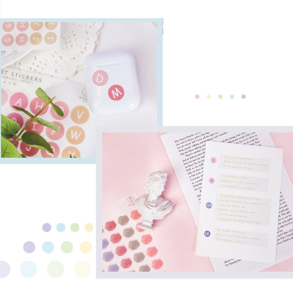 Sticker chữ số trang trí sổ tay, thiệp, DIY nhãn dán con số nhiều hình dáng màu sắc dễ thương