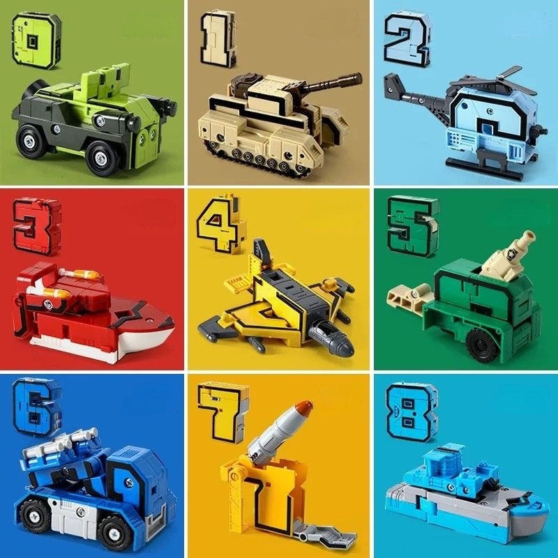 Set 10 Đồ Chơi Lắp Ráp Mô Hình Rô Bốt Biến Hình Sáng Tạo Cho Bé