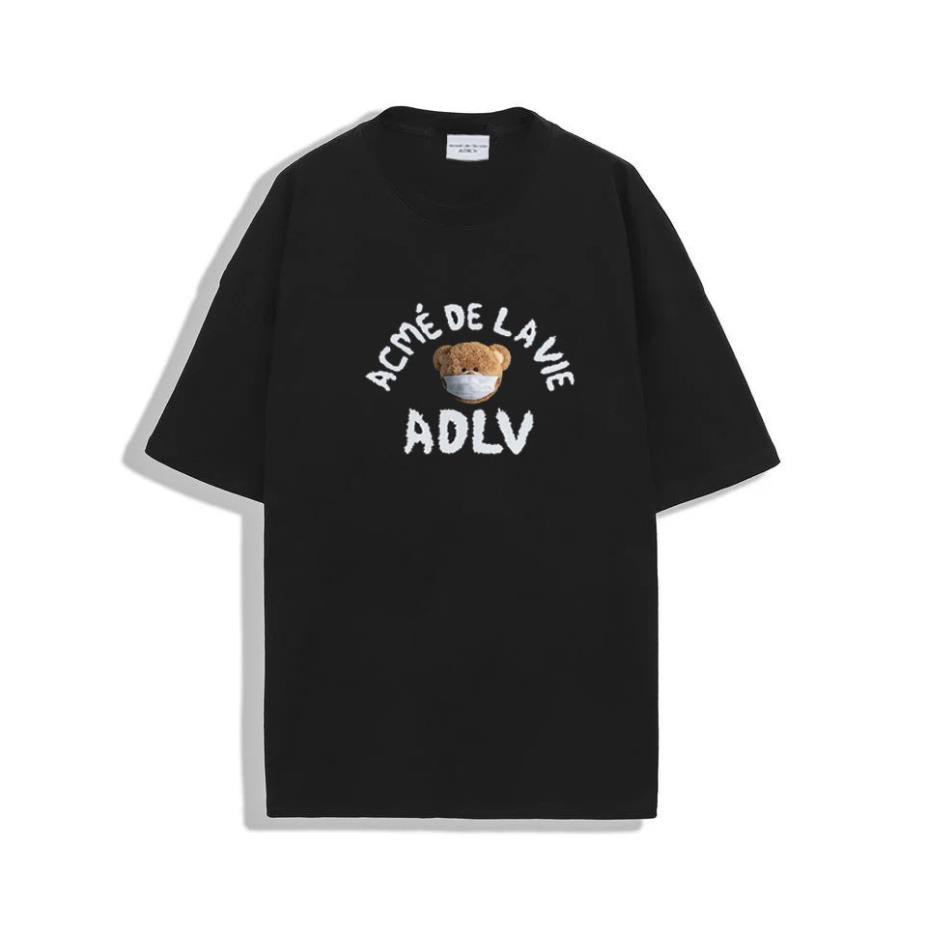 Áo Thun ADLV Bear Tay lỡ Áo Thun Nam Nữ ADLV Cotton 100% Form Rộng (M 43 - 44 )