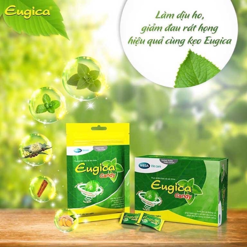 Kẹo ngậm ho thảo dược EUGICA CANDY [Túi 15 viên] - thương hiệu từ Thái Lan