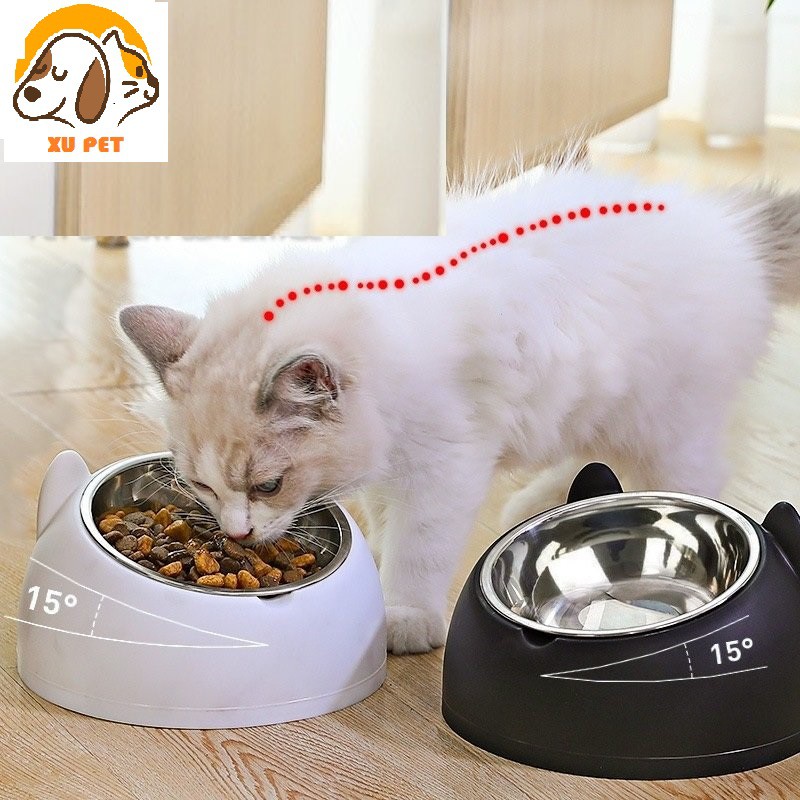 Bát Ăn Hình Mặt Lơn Ruột Inox Cho Chó Mèo - Đé Nghiêng Chống Gù Vẹo Cột Sống Cho Chó Mèo