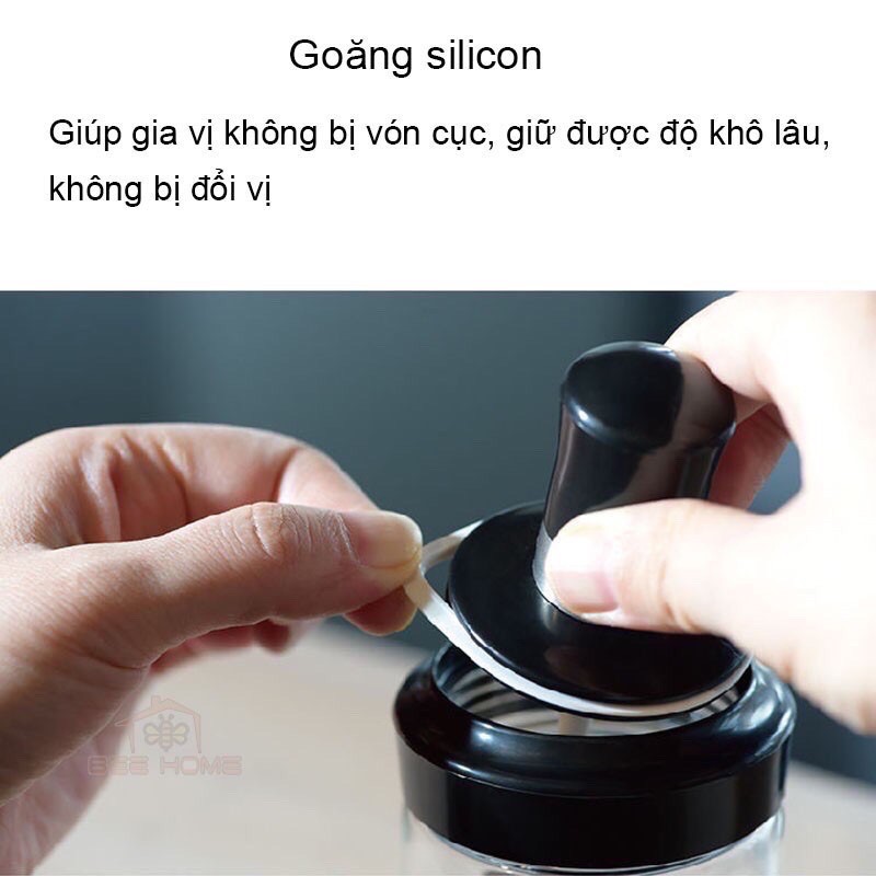 HŨ ĐỰNG GIA VỊ NHÀ BẾP KÈM THÌA