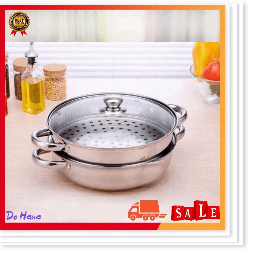 Nồi Hấp Inox 2 Tầng Đa Năng, Nồi Hấp Bánh, Đồ Xôi Tiện Dụng