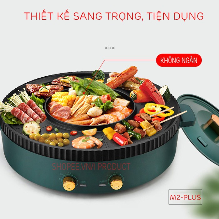 Nồi lẩu nướng điện đa năng Nine shield KB-518L  - bh 6 tháng