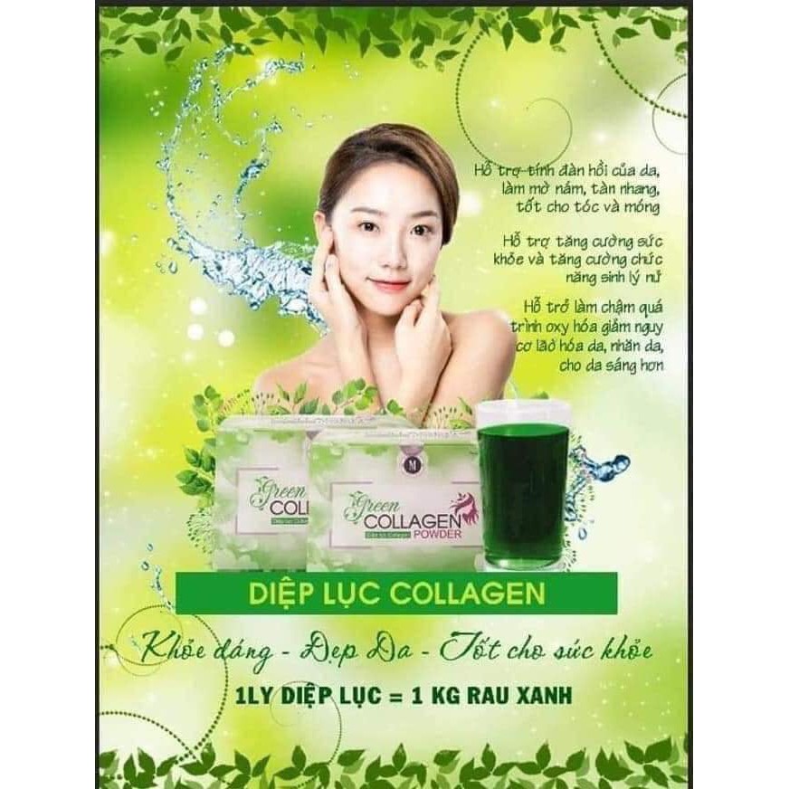 DIỆP LỤC TẢO XOẮN COLLAGEN ĐẸP DA ( CHÍNH HÃNG ) 1 Gói Dùng Thử