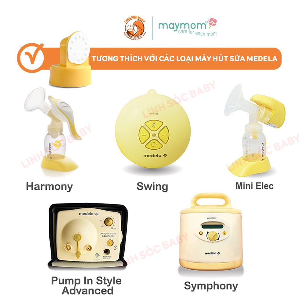 Combo 8 van trắng máy hút sữa Medela Pump, thương hiệu Maymom