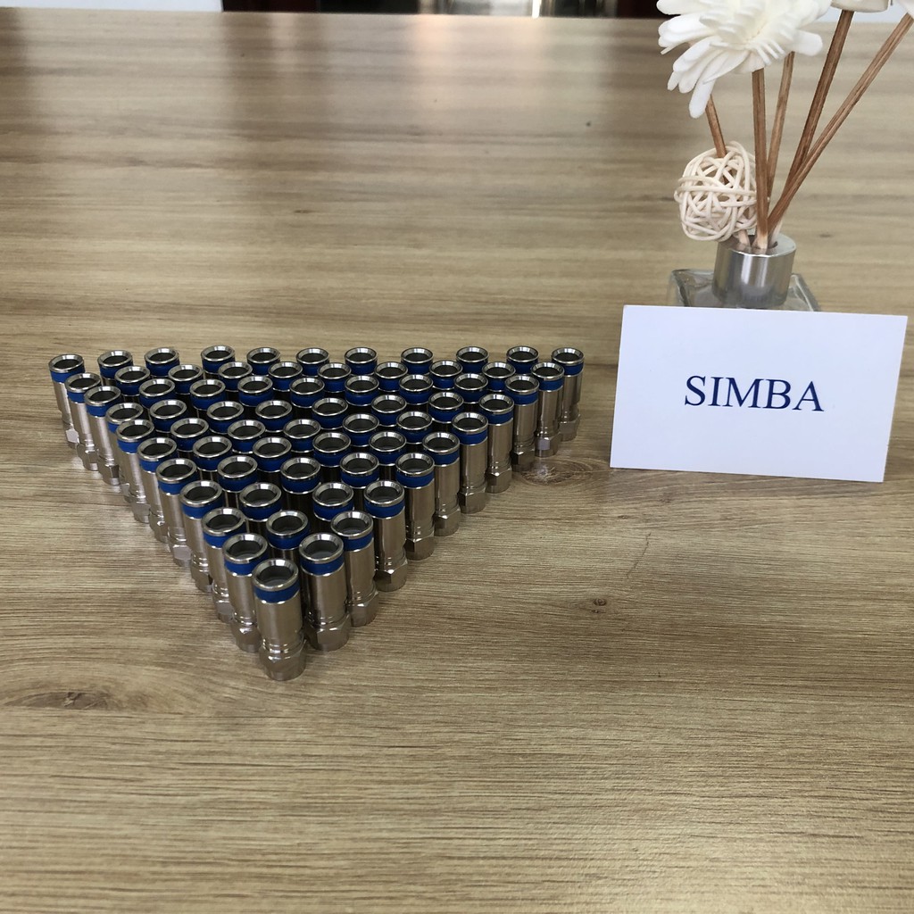 10 Cái đầu nối F5 cho truyền hình cáp, anten chảo K+, rắc F5 Camera loại nén cao cấp Model : FE058 Hãng ZG