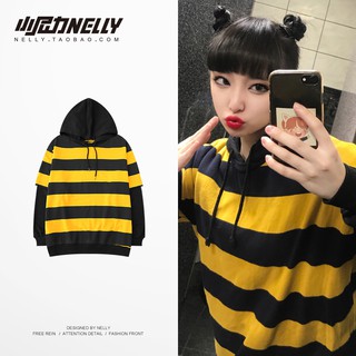 Áo hoodie của thời trang nelly kiểu dáng basic kẻ vàng AH-003 giá thanh lý
