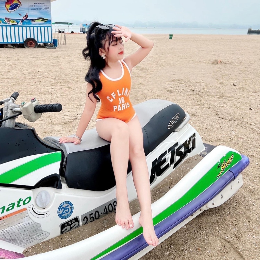 Đồ bơi bé gái, bộ bikini liền thân CFLINF cho bé size 10-36kg
