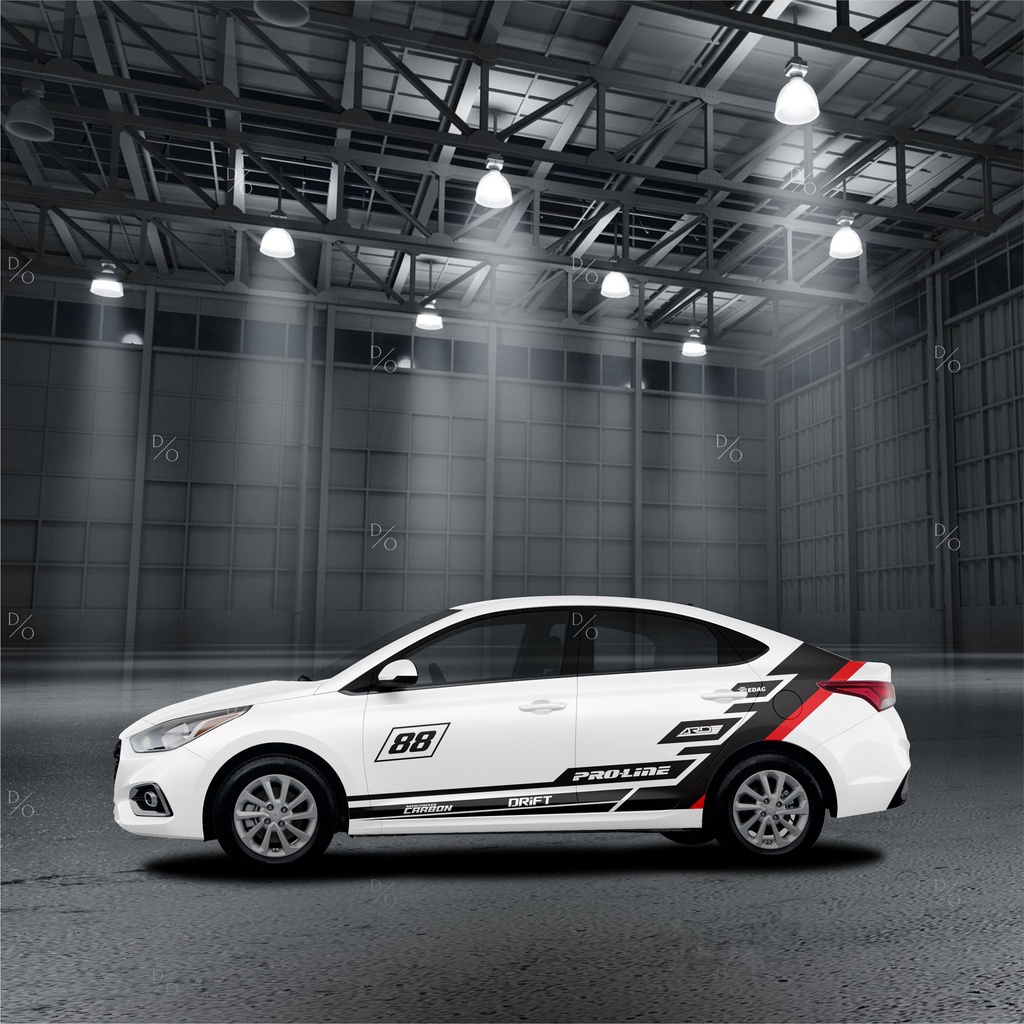 Tem sườn dán xe Hyundai Accent HA-02 - Thiết kế tem theo yêu cầu