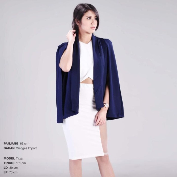Áo khoác Blazer tay dài màu xanh Navy thời trang cho nữ