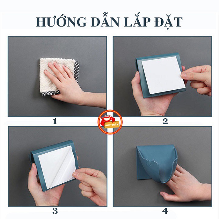 Khay đựng xà bông dán tường có rãnh thoát nước (KXB07)