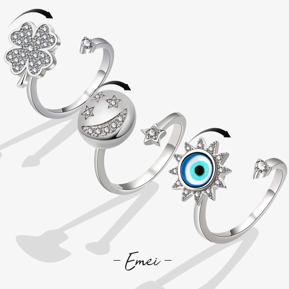 Nhẫn Hình Cỏ Bốn Lá Có Thể Điều Chỉnh Kích Thước Thời Trang Sang Trọng Niche