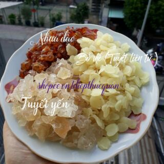 TUYẾT YẾN, BỒ MỄ, NHỰA ĐÀO VÂN NAM ( MỖI VỊ 500G: TỔNG 1.5KG; HÌNH THẬT ).