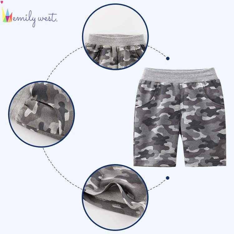 Quần Short Cotton In Họa Tiết Khủng Long Dễ Thương Thoải Mái Thời Trang Mùa Hè Cho Bé Trai 1-9 Tuổi