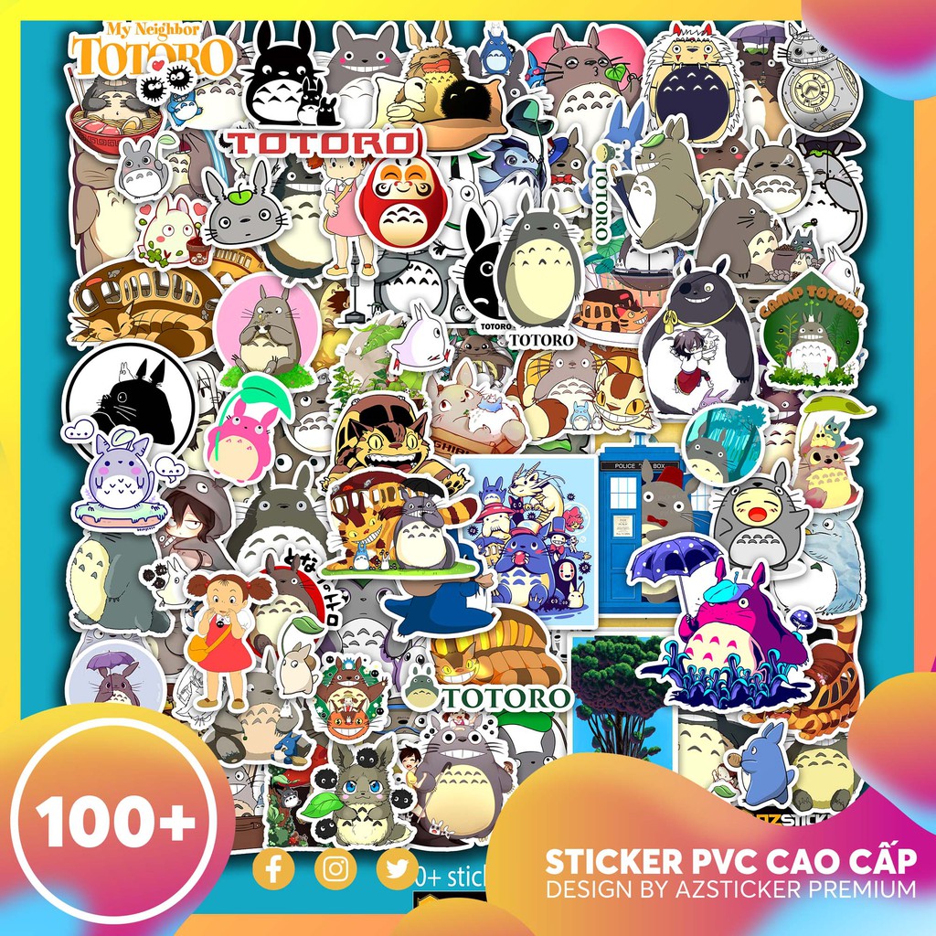 [ Xưởng Sản Xuất ] Sticker Dán Nón Bảo Hiểm Chống Thấm Nước | Sticker Chủ Đề Mèo Totoro