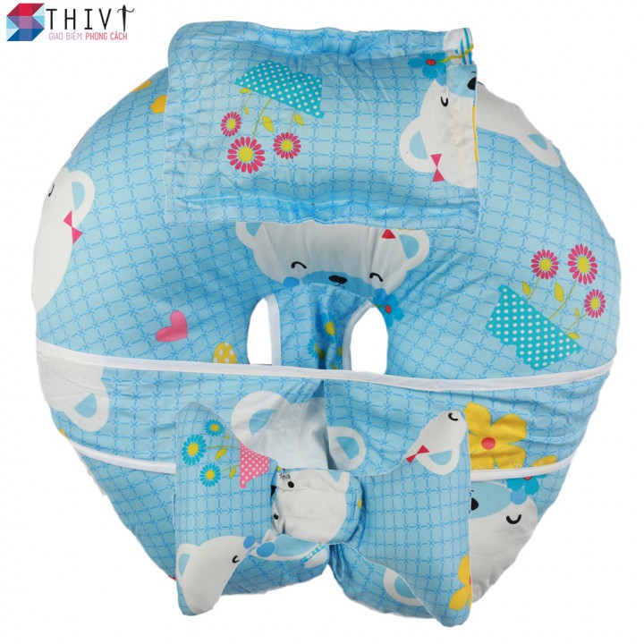 Bộ Gối Đa Năng Chữ C - Gối Tai Voi Cho Mẹ Và Bé - Nhiều Họa Tiết - Thivi