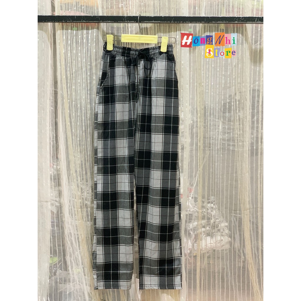 QUẦN SỌC CARO UNISEX QUẦN BAGGY CARO LƯNG THUN PLAID PANTS CAO CẤP - MM