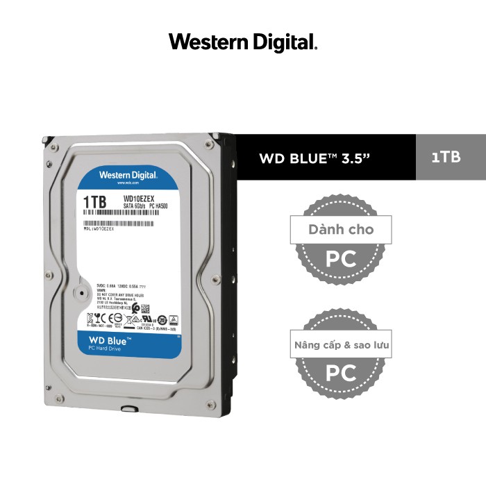 [Mã ELWD6 giảm 5% đơn 300K]Ổ Cứng HDD WD Blue™ 1TB/64MB/7200rpm/3.5 - WD10EZEX | WebRaoVat - webraovat.net.vn