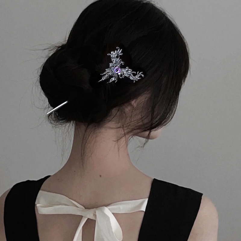 Trâm Cài Tóc Hình Bướm Đính Đá Phong Cách Vintage Cho Nữ