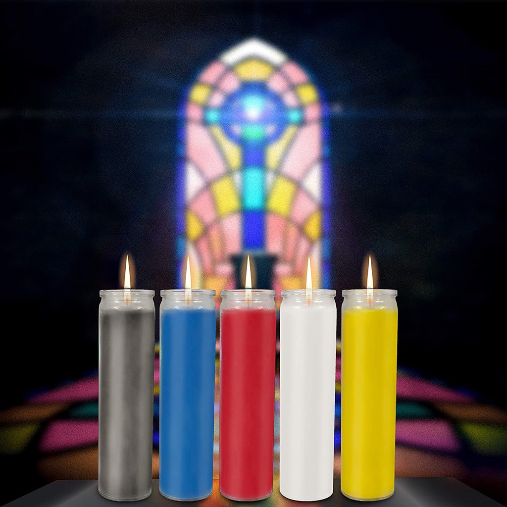 NẾN LY ĐỦ MÀU/7 Day Sanctuary Candles Great for Religious, Memorial, Party Decor, Vigils, Prayers, Blessing