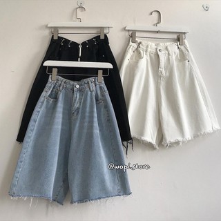 Quần Short Jeans HYY Móc Gài Eo Form Rộng Ulzzang