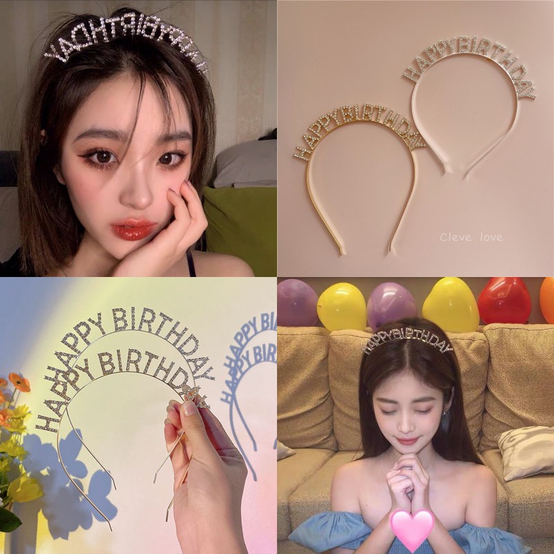 Băng Đô Đính Kim Cương Lấp Lánh Kiểu Hàn Quốc Dùng Làm Đạo Cụ Chụp Ảnh