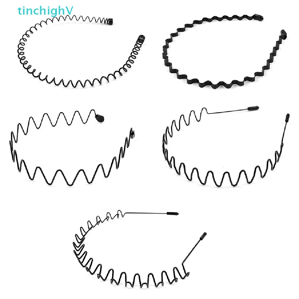 Băng Đô Gợn Sóng Màu Đen Đơn Giản Chống Trượt Co Giãn Dành Cho Nam Nữ
