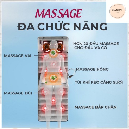 ĐỆM MASSAGE ĐA ĐIỂM RUNG, GỐI MASSAGE, ĐEM LẠI CẢM GIÁC DỄ CHỊU ĐÁNH TAN CẢM GIÁC MỆT MỎI( TẶNG KÈM GỐI)