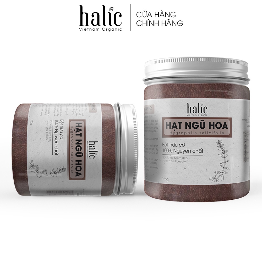 Hạt Ngũ Hoa nguyên chất Halic Organic 125G đắp mặt nạ giảm mụn, mờ thâm, dưỡng trắng da, làm dịu vết viêm