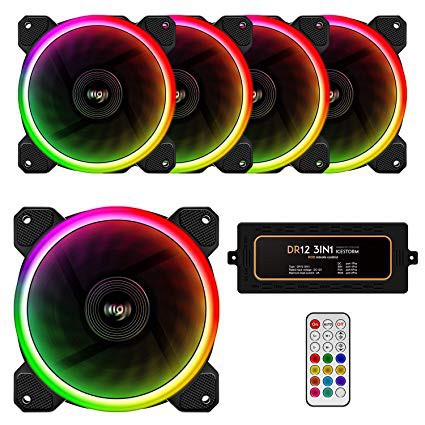 Quạt Fan case AIGO DR12 Led RGB 16 Triệu Màu Chính hãng