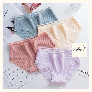 Quần lót nữ gân tăm viền ren