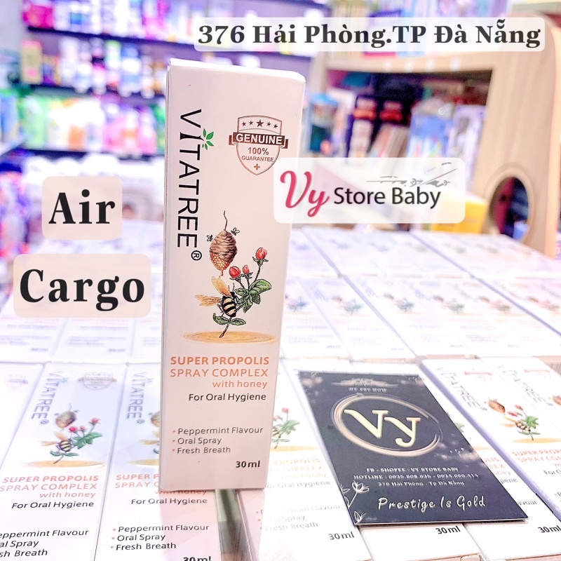 Xịt keo ong Vitatree Super Propolis Spray complex with Honey 25ml