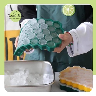 Khay làm đá silicon hình tổ ong có nắp 37 viên