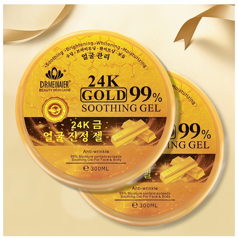 [HŨ LỚN 300G] Mặt nạ ngủ vàng 24k chống lão hóa dưỡng ẩm 24K Gold 99% Smoothing Gel
