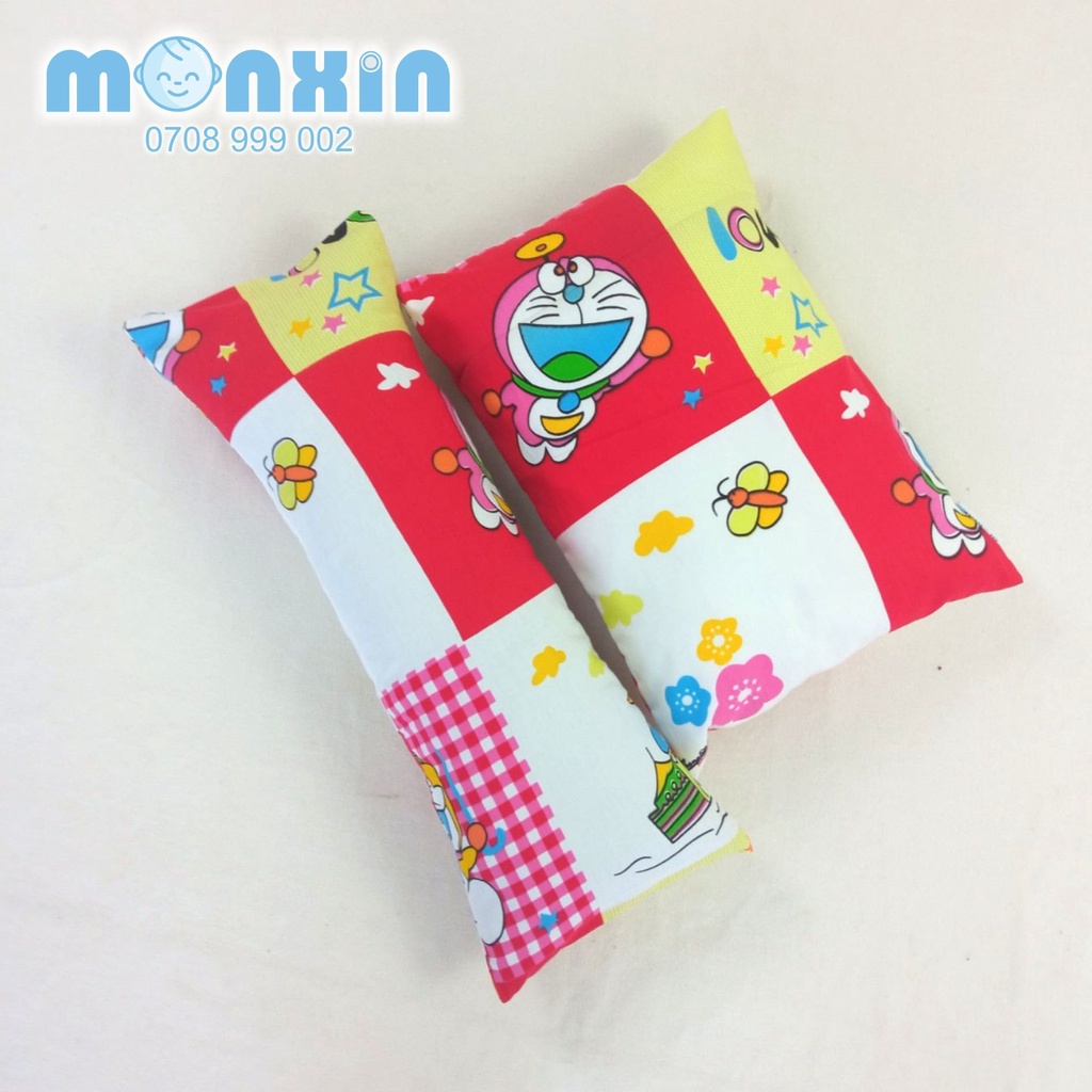 Gối ngủ cho bé_Gối nằm trẻ em quy cách Vỏ gối kèm Ruột gòn cao cấp Monxin