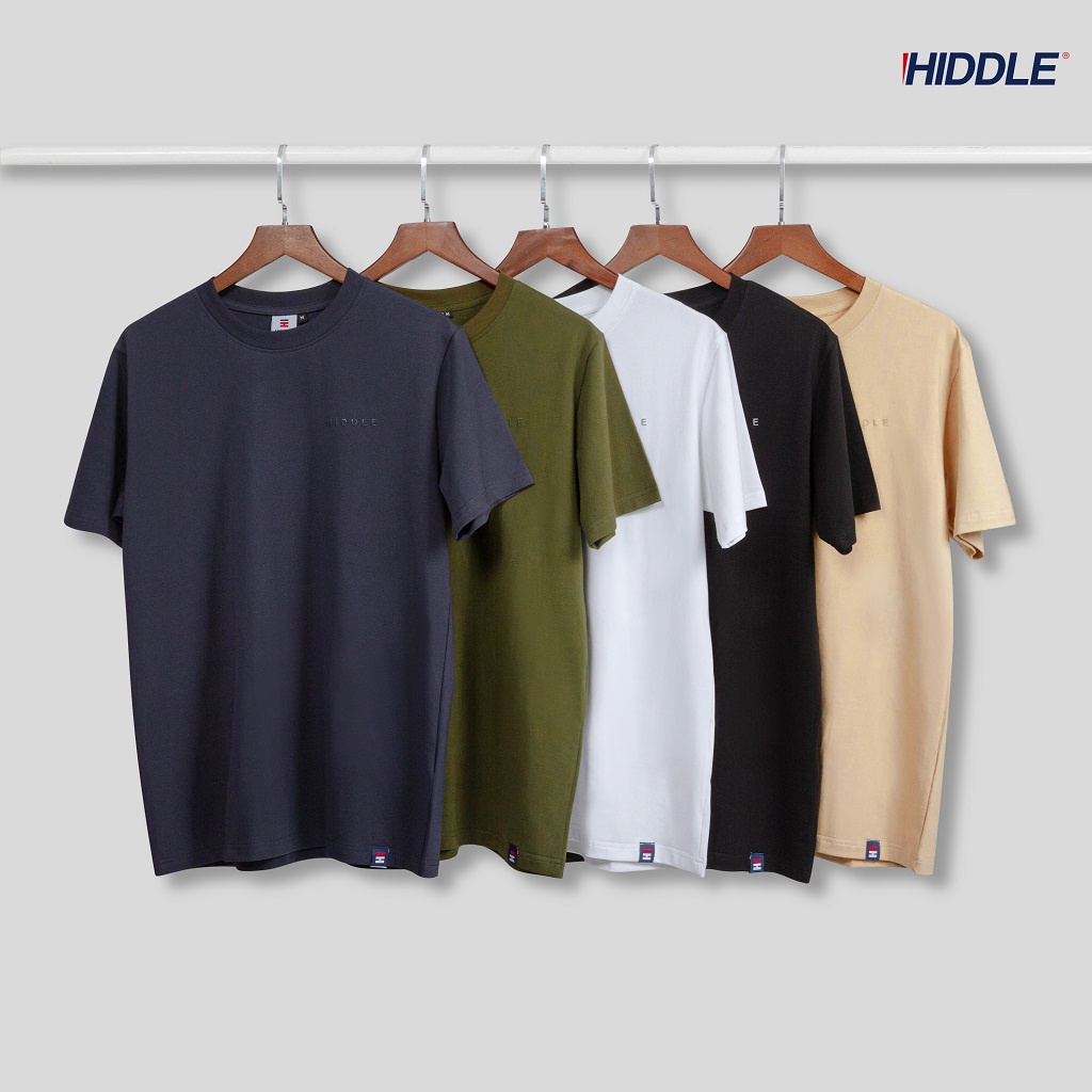 Áo thun nam cổ tròn tay ngắn HI Basic Fit, áo phông nam không cổ nhiều màu logo in su HIDDLE | BigBuy360 - bigbuy360.vn