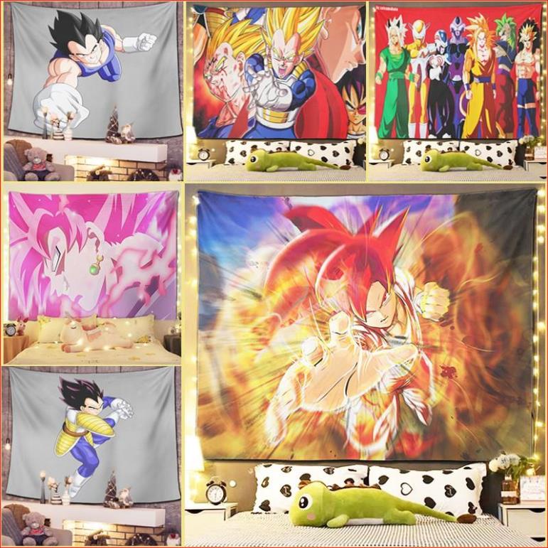 Thảm treo tường trang trí phòng ngủ - Tranh vải decor vintage. MSP : Dragonball 7