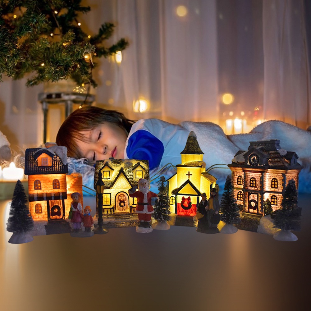 Ngôi nhà giáng sinh có đèn LED 2021 dùng trang trí nhà cửa