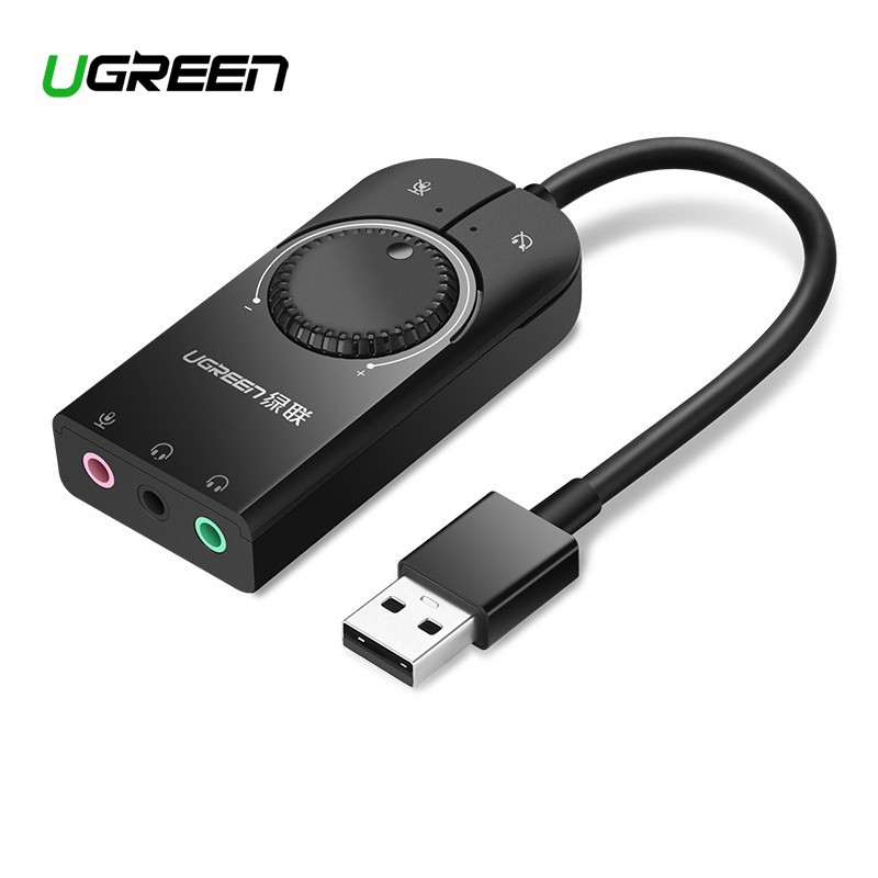 Ugreen USB External Stereo Sound Card Adapter Computer Laptop PS4 Headset Microphone Speaker 3.5MM