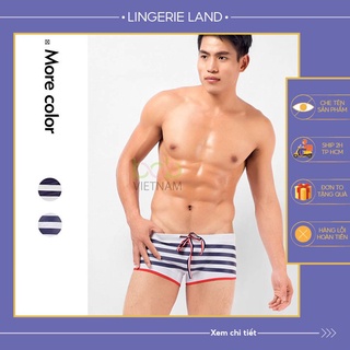 Quần bơi nam quần lót nam boxer sọc ngang có dây rút