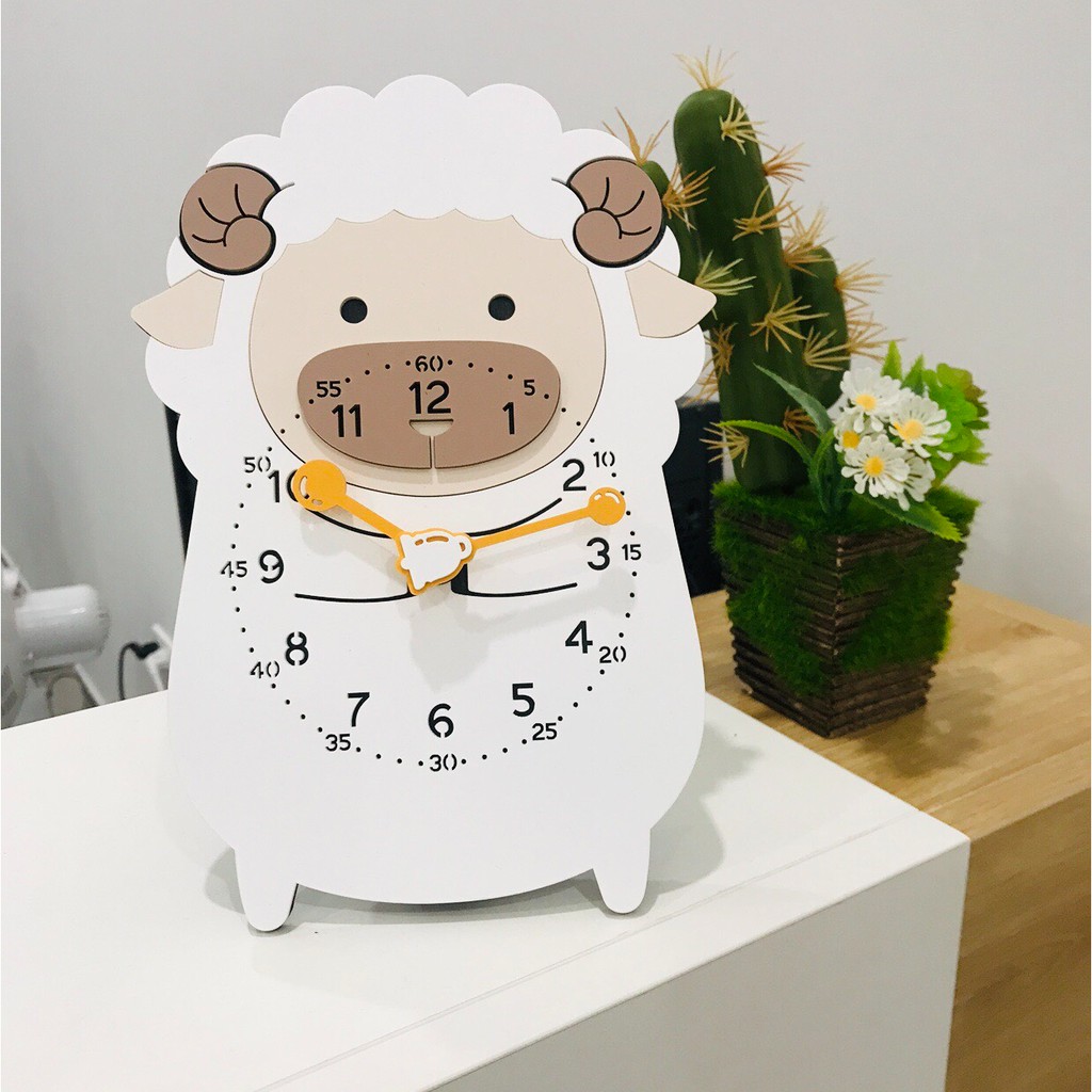 [Design by Moro Hàn Quốc] Đồng hồ để bàn, decor trang trí nhà cửa hình cừu nhỏ - Sheep Desk Clock