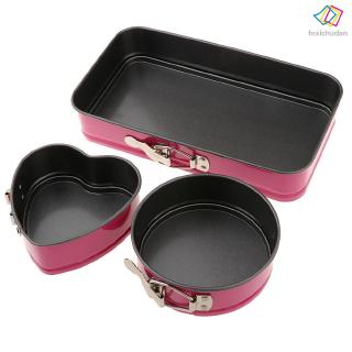 FCD☆ 3 Pcs Set Non Stick Pan Cake Removable Tray Cheesecake Baking Mold Mould Kitchen Tool