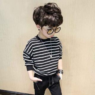 Áo Thun Nỉ Tay Dài Thời Trang Thu Đông Cho Bé Trai