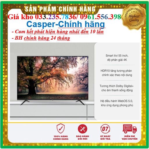Tivi Led Casper 4K 55 Inch 55UG6300 < Chính hãng BH:24 tháng tại nhà toàn quốc > - Mới 100%
