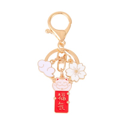 Móc Khóa Hình Mèo May Mắn Bằng Hợp Kim Dễ Thương