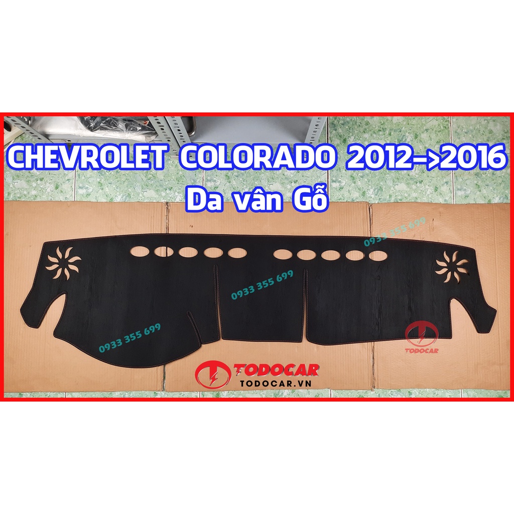 Thảm Taplo CHEVROLET COLORADO bằng Nhung lông Cừu, Da vân Carbon, Da vân Gỗ 2012 2013 2014 2015 2016 2017 2018 2019