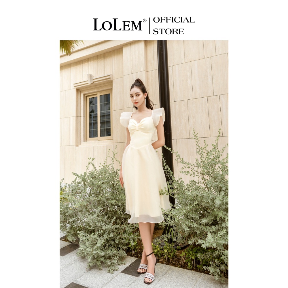 Đầm xòe dự tiệc LOLEM DX352 cánh tiên vải organza không nhăn