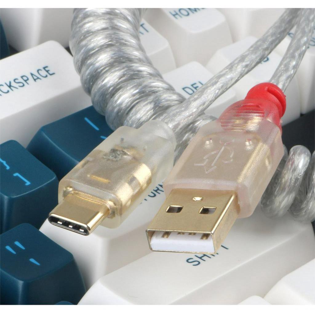 Dây cáp bàn phím xoắn USB Type-C Lindy Coiled Cable