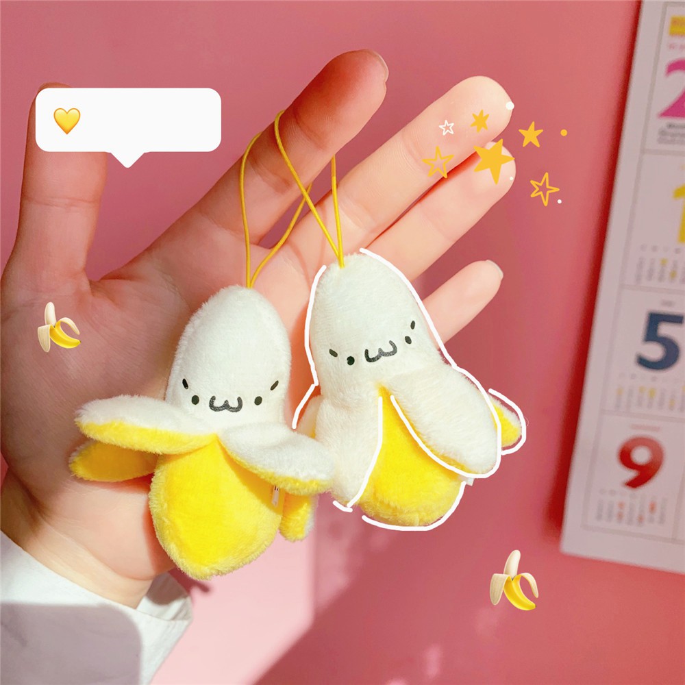 Móc chìa khoá/ Móc khóa trái chuối bông ngộ ngĩnh